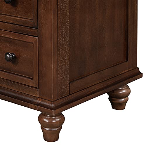 Modern Storage Wood Cabinet with 3-Drawer, Sofa Table Console Table End Table with Pull Out Tray, Accent Table Furniture for Entryway Living Room Bedroom, Fully Assembly Bedside Table (Brown) - color: Brown