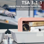 LETGO Clear Makeup Bags, TSA Approved Toiletry Bag with Zipper, Clear Makeup Organizer Fit Carry-on Travel Essentials,Clear Cosmetic Bags for Women Men (C-Pink) - color: C-Pink
