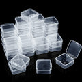 SATINIOR 48 Packs Clear Small Plastic Containers Transparent Storage Box with Hinged Lid for Items Crafts Jewelry (1.7 x 1.7 0.79 Inches) - size: 1.7 x 1.7 x 0.79 in