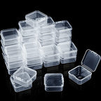 SATINIOR 48 Packs Clear Small Plastic Containers Transparent Storage Box with Hinged Lid for Items Crafts Jewelry (1.7 x 1.7 0.79 Inches) - size: 1.7 x 1.7 x 0.79 in