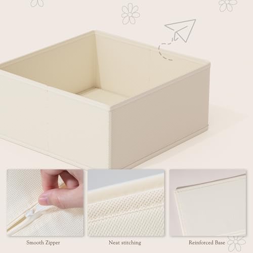 Criusia Drawer Organizer 18-Piece Set, Dresser Organizer for Baby Clothes, Foldable Closet Storage & Drawer Dividers for Underwear, Socks, Nursery (Beige) - color: Beige