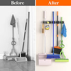 Lifewit Mop and Broom Holder Wall Mount, Anti-Slip Broom Hanger for Cleaning Supplies Organizer, Easy Install Tool Hanging Rack for Closet, Kitchen, Garage, 5 Slot 6 Hooks, Hold 30lbs, Gray, 1 Pack - color: Gray