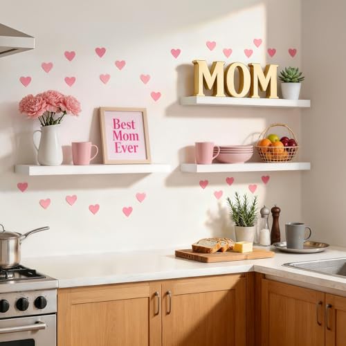 BAYKA White Floating Shelves for Wall Set of 3, Rustic Wood Wall Shelves with Metal Brackets for Bathroom, Bedroom, Kitchen, or Living Room Decor Organization, Sturdy Storage with 22lb Capacity - color: C. White - Modern Minimalist Style, size: 15.7inches