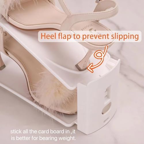 12 Pack Shoe Slots Organizer Adjustable Level Shoe Stacker Holder Storage Space Saving Sneakers Display Tray Rack for Closet (White, 12Pack) - color: White, size: 12Pack