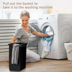 Laundry Sorter 3 Section, Laundry Hamper with Wheels, 3 × 11.5 Gal (130L), Rolling Laundry Basket, Pull-Out and Removable Oxford Fabric Laundry Bags, Black - size: 33.3''L x 13''W x 28.4''H