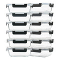 GULFLIN 12 Pack 22oz Glass Meal Prep Containers, Food Storage Containers with Lids, Air-Tight, Leak-Resistant, Freezer to Microwave Safe - Grey Set - color: 22oz,Same Size - 12 Pack,Grey Set