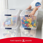 Rubbermaid Cleverstore Clear 32 Qt, 6 Pack Stackable Plastic Storage Bins with Lids, Great for Closet and Laundry Storage, Organizing in the Home