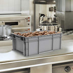 Buckhorn SW241507F101000 Plastic Straight Wall Storage Container Tote, (24-Inch x 15-Inch x 7-1/2-Inch), light grey - size: 24" x 15" x 7.5"