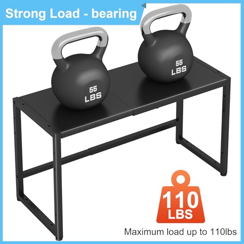 Expandable 110 LBS Heavy Duty Storage Shelves,Metal Shelving Unit for Pots Pans Microwave Small Appliance,Adjustable Storage Rack Shelf Organizer For Kitchen Garage Warehouse Cabinet Closet Pantry - color: Black, size: 1 Tier：11.8"D x 28.9"W x 16.3"H