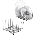 Adjustable Pot Lid Organizers, Dish Rack to Store Houseware, Plate Rack While Cooking, Kitchen Cabinet Pantry Pan and Pot Lid Organizer Rack Holder,4 sectional, 1Pcs