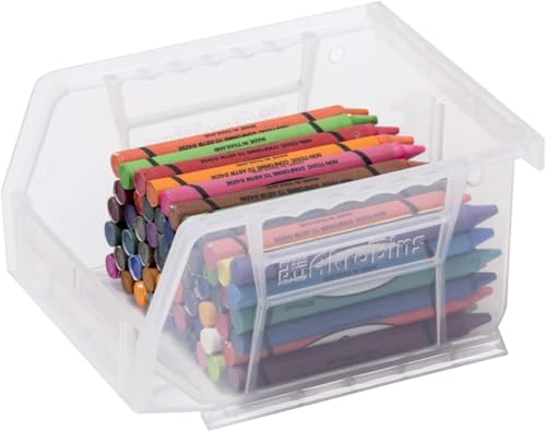 Akro-Mils 30210 AkroBins Plastic Storage Bins, Space-Saving Stackable Bins for Garage, Pantry, Craft Organization, 5" x 4" x 3", Green, 24-Pack - color: Green