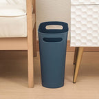 rejomiik Small Trash Can, 3.5 Gallon Slim Garbage Can Plastic Waste Basket with Handles Container Bin for Narrow Spaces Bathroom, Bedroom, Kitchen, Office at Home, Teal Blue - color: Teal Blue, size: 1 pack