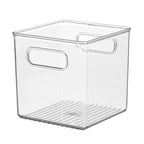 iDesign Recycled Plastic Pantry and Kitchen Storage, Freezer and Fridge Organizer Bin with Easy Grip Handles – 6” x 6” x 6”, Clear - style: Pack of 1