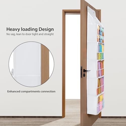 Univivi Hanging Yarn Storage Organizer with 6 Zipper Closure Compartments, Large Capacity Knitting Organizer Storage, Over the Door Hanging Yarn Holder for Knitting Needles, Crochet Hooks(Clear White) - color: Clear White, size: 6 Tiers
