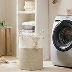 Cotton Rope Laundry Basket by YOUDENOVA, 58L Woven Collapsible Laundry Hamper, Clothes Hamper with Reinforced Handles in the Laundry Room, Bedroom, Bathroom, Brown - color: Brown, size: 58L