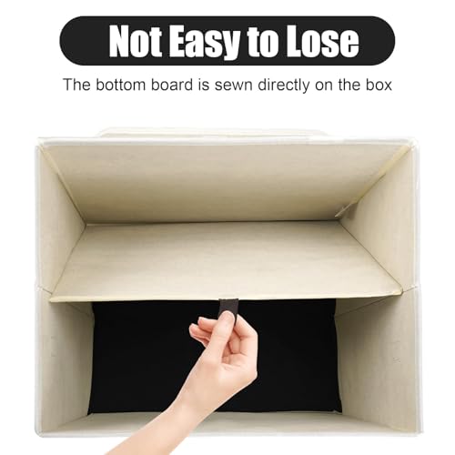 Bagnizer Large 42 Quarts Fabric Storage Bins with Lids [2-Pack] Linen Collapsible Foldable Baskets, Closet Organizer Containers boxes with Handles for Home Office (16.7 x 12 x 12, Black & White) - color: Black & White, size: Large - 2 Pack