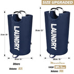 Maxsilan 90L Large Laundry Basket, Freestanding Tall Clothes Hamper, Collapsible Laundry Bag, Dark Blue - color: Dark Blue, size: 90L