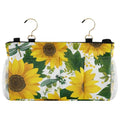 Cute Yellow Sunflowers and Dragonflies Bedside Caddy for Dorm Bed Bedside Hanging Caddy Bag Iron Frame Storage Organizer Pocket for Bunk Home College Hospital Beds 2 Hooks