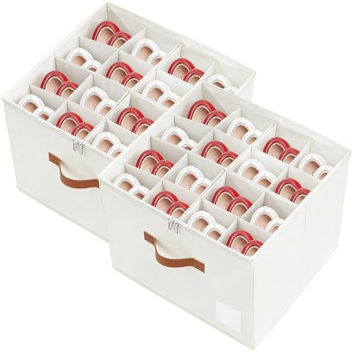 NVGSN Shoe Organzier for Cloest - 2pack Adjustable Shoe Storage Box Fits 8-16 pairs with Pop-Up dividers,17''*17''*12.5'' Space Saver shoe Box organizer with Clear Dust Cover - color: beige, size: 2pack