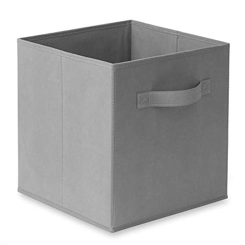 Casafield Set of 6 Collapsible Fabric Cube Storage Bins, Gray - 11" Foldable Cloth Baskets for Shelves, Cubby Organizers & More - color: Gray, size: 10.5" x 10.5" x 11"