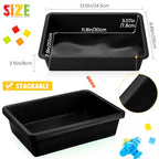 Qunclay 10 Pcs Flat Storage Tray Organizer Bin Letter Size Paper Trays for Classroom Art Activity Plastic Stackable File Paper Organizer for School Office Teacher Book Organization, Black