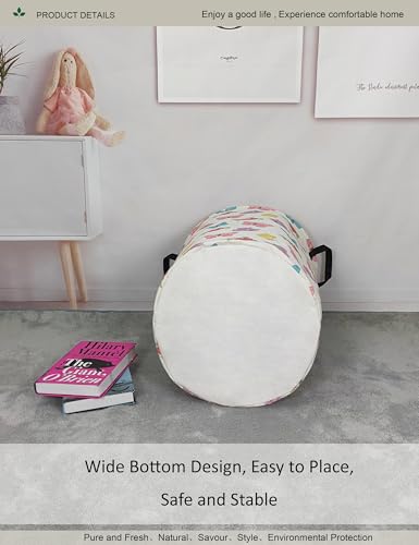 Round Waterproof Laundry Basket,Foldable Storage Basket,Laundry Hampers With Handle,Gift Basket,Suitable for Children's Room and Toy Storage (Butterfly) - color: Butterfly