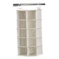 Household Essentials 311344 10 Pocket Hanging Shoe Storage Organizer for Closets | Natural Canvas - color: Natural