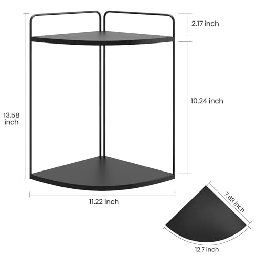 Forest Angle Bathroom Counter Organizer,Countertop Organizer,Vanity Organizers,Bathroom Storage,Bathroom Sink Caddy,Counter Shelf,Corner Counter,Corner Shelves(Black) - color: Black 2 Tier