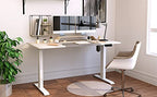 Homall Height Adjustable Electric Standing Desk, 55 x 28 Inches Stand Up Desk, Sit Stand Home Office Desk Computer Workstation with T-Shaped Metal Bracket (White) - color: White, size: 56 Inch
