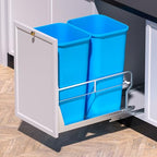 Insputer Dual Pull Out Trash Can Under Cabinet with Soft-Close Slides, Heavy Duty Under Sink Trash Can Kit for Kitchen Sink, Laundry, Garbage Can Not Included, Requires 17" W X 24" D Cabinets - size: Double