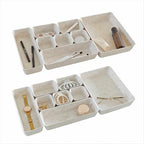 16-Piece Felt Drawer Organizer Set in 4-Sizes, Made from Eco-Friendly Material for Vanity, Makeup, Desk, Office, Kitchen, and Nightstand, Oatmeal - size: 16