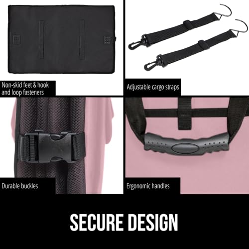 GORILLA GRIP Trunk Organizer for SUV and Cars, Large Capacity Collapsible Car Trunk Storage Organizer, Heavy Duty Car Accessories, Gifts for Mom and Dad, Slip & Water Resistant Multi Compartment, Pink - color: Pink