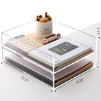 SANRUI Paper Organizer for Desk,Acrylic Stackable Letter Tray, Clear Desk Organizer, Paper Sorter for Office,Home or School,2-Pack - style: A4 Vertical File Trays 2 Tier