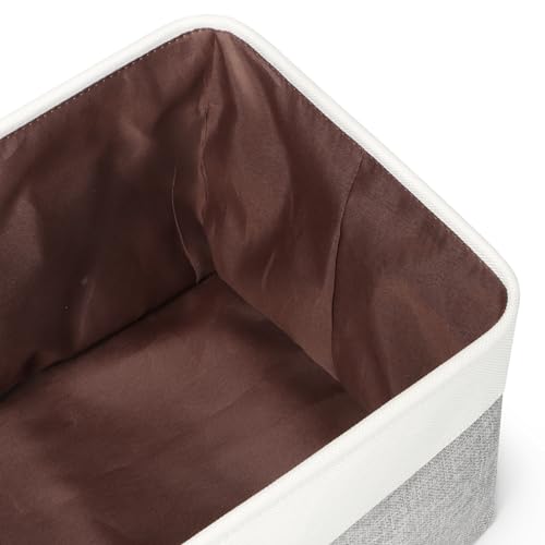 Kntiwiwo Foldable Storage Bin Collapsible Fabric Storage Basket Cube with Durable Handles Closet Organizer Bins for Organizing Shelves Drawers, Set of 3, 17" x 11.8" x 9.8", Grey - color: Grey, size: 17" x 11.8" x 9.8"
