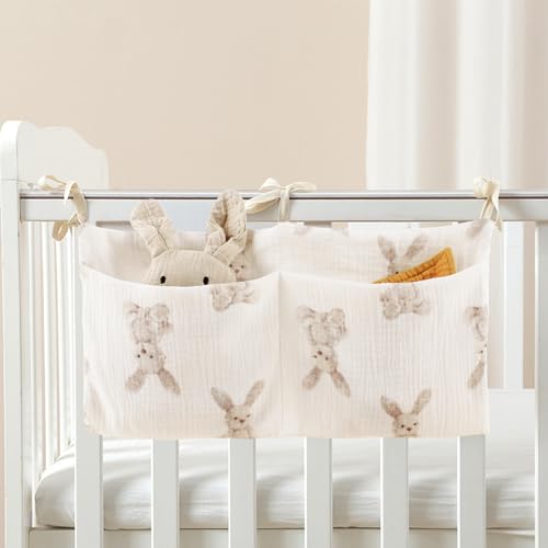 Baby Bedside Hanging Bags Storage Organizer Milk Bottle Toy Crib Baby Nappy-Bag Bed-Bunk Organizing Bag - color: Rabbit