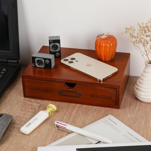 Wooden Storage Box Apothecary Drawers Vintage Wooden Drawers Wood Desktop Organizer Countertop Storage Box Library Card Catalog Cabinet Apothecary Cabinet（BROWN） - color: BROWN01