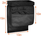 Couch Arm Tray-Couch Arm Cup Holder,Anti-Slip Chair Arm TV Remote Holder for Recliner Sofa Armchair Caddy Bedside Storage Pockets Bag for Pens, Magazines, Snacks, Glasses - color: Black