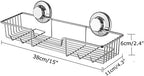 iPEGTOP L-4 Strong Suction Cup Shower Caddy Bath Shelf Storage, Combo Organizer Basket for Shampoo, Soap, Conditioner, Razor Bathroom Accessories - Rustproof Stainless Steel, Chrome