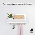 Umbra Estique Entryway Organizer, Great for Storing Keys, Small Accessories, Mail, Wallets and More, Small, White/Natural - size: Small