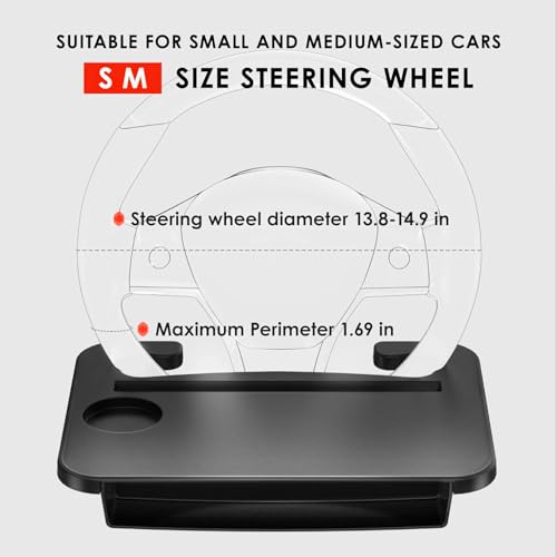 2-in-1 Steering Wheel Desk - Steering Wheel Tray Table with Seat Gap Filler Organizer | Car Food Tray for Driver | Car Desk for Laptop & Eating - Work Road Trip Essentials Accessories - style: Steering Wheel Tray