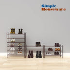 Simple Houseware 3-Tier Stackable Mesh Shoe Rack, Bronze - color: Bronze, style: Mesh Panel