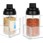 Acrylic Spice Rack Wall Mount-6 Inch, Clear Spice Shelf Storage Holder, 2 Pack Hanging Seasoning Rack Organizer for Cabinet Door, Cupboard or Wall Kitchen (Adhesive or Screw) - size: 6"- 2 Pack