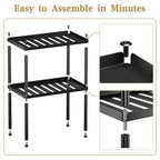 Cabinet Organizer Shelf, 2 Tier Kitchen Cabinet Organizer with Stackable Cabinet Shelves for Kitchen Countertop Storage, Metal Kitchen Shelf Organizer for Spice, Pantry & Under Sink
