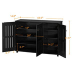 Yaheetech Shoe Cabinet with 3 Doors, Adjustable Shoe Organizer 4 Tier Shoe Rack Shelves, Freestanding Shoe Storage Cabinet for Entryway, Bathroom, Living Room, Black