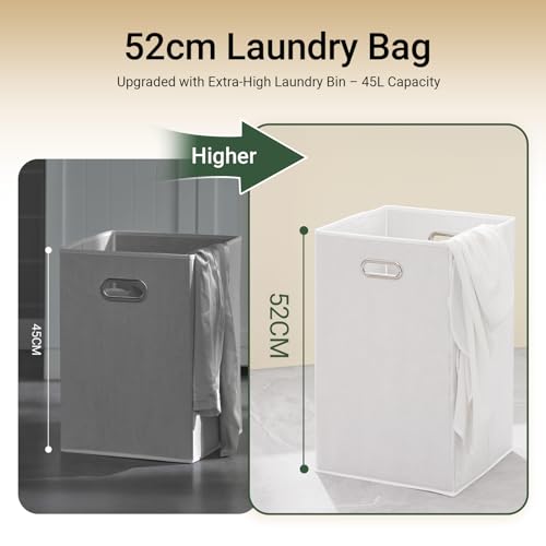 Haotian Tilt-out Bathroom Laundry Cabinet Hidden Hamper Organizer with Double Baskets and Drawers Storing Unit Storage Chest Cupboard, White BZR33-W - color: White, size: 2 Baskets