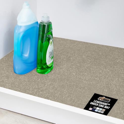 GORILLA GRIP LeakGuard Non-Adhesive Under Sink Mat for Kitchen Cabinet, Waterproof Quick Dry Shelf Liner, Durable Absorbent Felt Mats for Bathroom Sinks, Cabinets, Dresser, Easy to Trim, 24x30 Beige - color: Beige, size: 24"W x 30"L