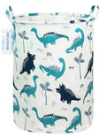 LANGYASHAN Laundry Basket Canvas Fabric Collapsible Organizer Basket for Storage Bin Toy Bins Gift Baskets Bedroom Clothes Children Nursery Hamper (Full dinosaur) - color: Full Dinosaur