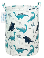 LANGYASHAN Laundry Basket Canvas Fabric Collapsible Organizer Basket for Storage Bin Toy Bins Gift Baskets Bedroom Clothes Children Nursery Hamper (Full dinosaur) - color: Full Dinosaur