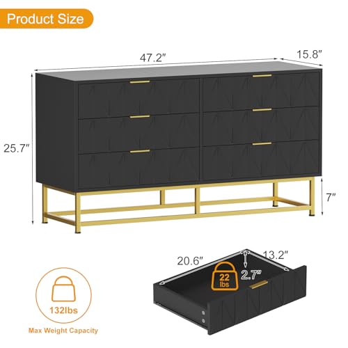 6-Drawer Fabric Dresser Organizer Chest - Small Storage Drawers for Bedroom, Closet and Living Room, Compact Clothing Storage Solution, Modern Narrow Nightstand End Table, Black - color: 6 Drawer-black