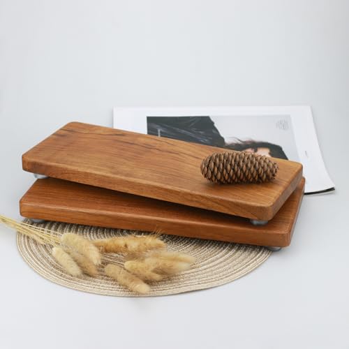 12.6"x6" Solid Teak Wood Riser & Tray - Farmhouse Organizer with Non-Slip Base | Rustic Bathroom & Kitchen Tray for Countertop, Sink Decor | Natural Finish Pedestal Stand (Neutral Home Decor) - color: Teaktray2